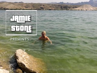Naked Skinny Dipping Girl in Colorado River Gets Anal Fucked Outside by Jamie Stone