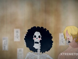 Nami and Robin fuck in the Wano Kuni hot springs hidden from the men.