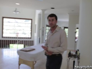 Naughty America - Big Tits Masseuse Krissy Lynn Rubs And Tugs James Deen