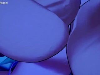 Naughty nurse Esdeath lubes up her patient then dominates him aggressively