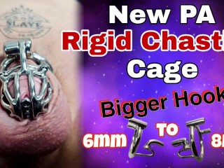 New Rigid Chastity Cage Stretching Prince Albert Gauge! Femdom Bondage BDSM Real Homemade Milf Step
