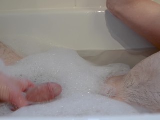 No ducks for playing in the bath while she plays with my dick and foam.