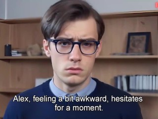 Old grandma have sex with young virgin boy in elevator and give his big dick blowjob (3D/AI/hentai)