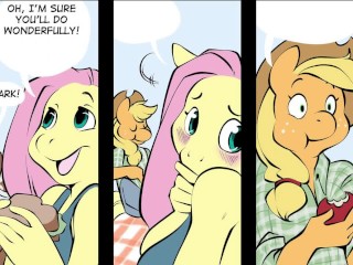 Once Bitten Twice MLP Comic Dub(Applejack X Fluttershy)