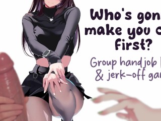 One Guy vs. 5 Women Taking Turns Stroking His Dick 😈 | Jerk-Off Game with Wet Sounds &amp; Whispering