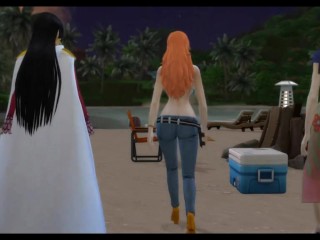 One Piece hentai Nami &amp; Boa Hancock &amp; Nico Robin