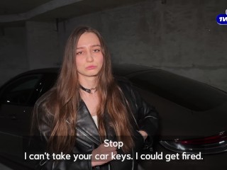 Parking attendant Fucked a famous Slut and knocked her in the face with his rod