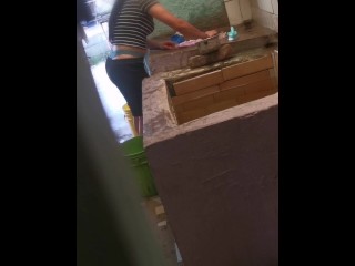 PERVERT STEPBROTHER RECORDS HIS CUTE LITTLE SISTER WASHING CLOTHES AND THEN FUCKS HER