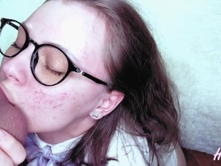 please Cum on my Face and Glasses Russian GF - hiYouth