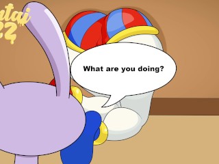 POMNI GETS STUCK AND RECEIVES A CREAMPIE THE AMAZING DIGITAL CIRCUS