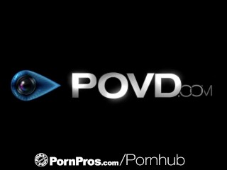 POVD Blonde sucks and fucks outside by pool in POV