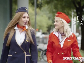Private com - Anal Airlines? Lika Star &amp; Marilyn Crystal!