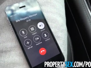 PropertySex - Hot chick busted squatting empty apartment fucks landlord