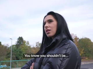 Public Agent Alyssa Bounty Basement Anal Fuck After Hitchhiking