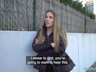 Public Agent Eveline Dellai fucks a stranger for his casino winnings