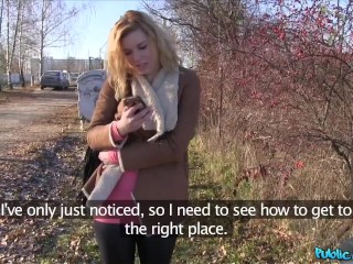 Public Agent Grateful Babe shows her Gratidude with an Outdoor Blowjob and Fuck