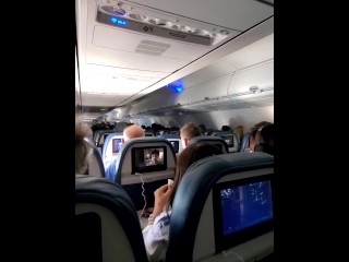 Public squirting in an airplane bathroom INSANE!!