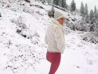 PUCK BUNNY takes the Stick in the SNOW