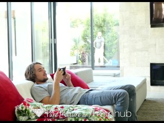 PureMature - Stepmother Olivia Austin seduces stepson at family holiday