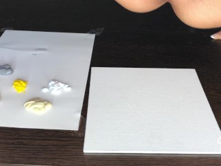 Pussy Painter. Painting art with brush inside wet pussy until shaking orgasm