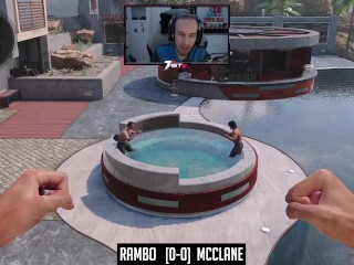 Rambo &amp; John McClane in an Intense Hot Tub Fight