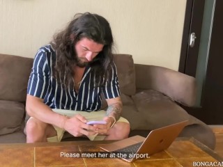 Развратная сводная тетя тащиться от двойного проникновения (with subs)