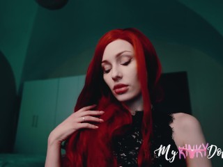 Readhead petite stretching her little ass