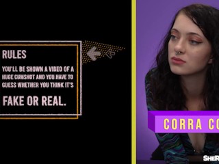REAL OR FAKE? Huge Cumshot Edition She Reacts