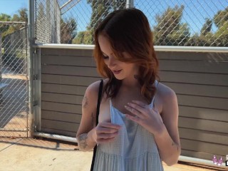 Real Teens - Horny Redhead Teen Sage Fox Plays With Her Dildo In Public Before Fucking Hard At Home
