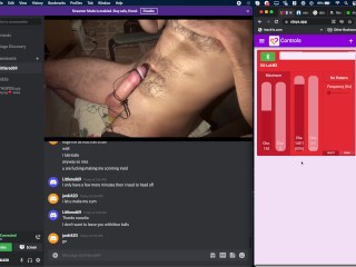 Remotely controlled handsfree cum - X TOYS with DG-Lab Coyote controlled by user via Internet