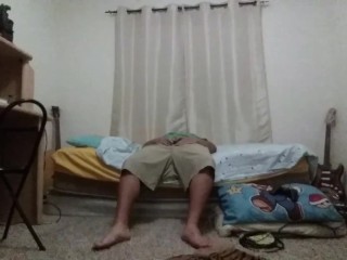Request: Chub Boy Humps His Bed And Cums For Friend