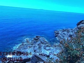 RISKY CUMSHOT in front of shy TEEN! Public beach DICKFLASH, REAL STRANGER, exhibitionist gets caught