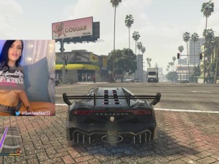 running ppl over in GTA5 but topless cause why not