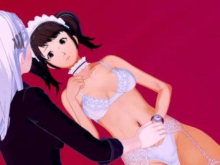 Sae Niijima calls a lesbian escort, Sadayo Kawakami rides her face. Persona 5 Hentai.