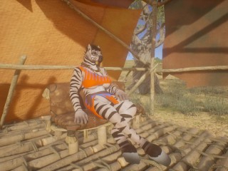 Safari Park with Horny Zebra Furry Girl