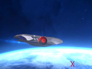 Sci-Fi dreams. Dickgirl in the orbital station fucks teen