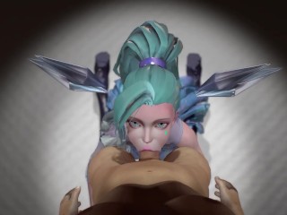 Seraphine Fucked Hard in her Mouth, Pussy and Ass - League of Legends
