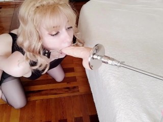 Sex machine fucked a tied blondy girl