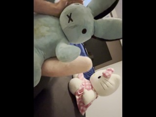 Sex with my plushies, fucking them hard until cum on Hello kitty