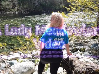 Sexxxy MILF fingers her wet pussy by the river and makes herself CUM in a body-shaking orgasam