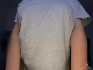 Sexy Girlfriend Wears Her Boyfriend’s T-Shirt And Rides His Cock!!!