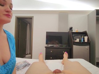 Sexy Mistress Helps Tiny Dick Sissy Loser Cum!