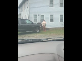 SEXY NEIGHBOR NEEDED HELP W/ RENT AND GOT ROUGH FUCK AS REWARD IN THE CAR