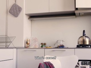 SHAME4K Boy lets moms sexy girlfriend take a shower at his place