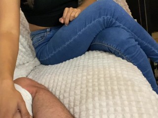 She interrupts Netflix with a SOCKJOB in her Dirty VANS Ped socks - Surprising Ending 😈