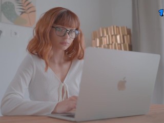 She Makes Him Cum Inside Her Tight Young Pussy On Zoom Meeting
