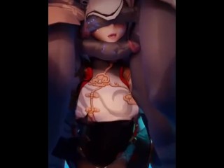 Shenhe gets Gangbanged by a group of Hilichurls and gets an Anal Gape Creampie - Genshin Impact 3D
