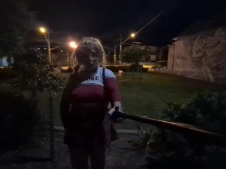 SISSY CHEERLEADER WHORE IN PUBLIC