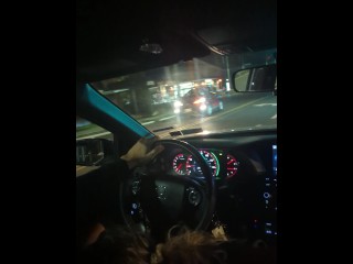 SLOPPY DEEPTHROAT ROAD HEAD W/ PUSSY OUT DRIVE THRU PUBLIC CAR BLOWJOB OF@jackandjami