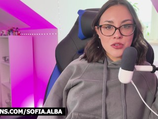 Sofi Alba Squirts Watching BBC While Guests Are Home - Pussy Shown